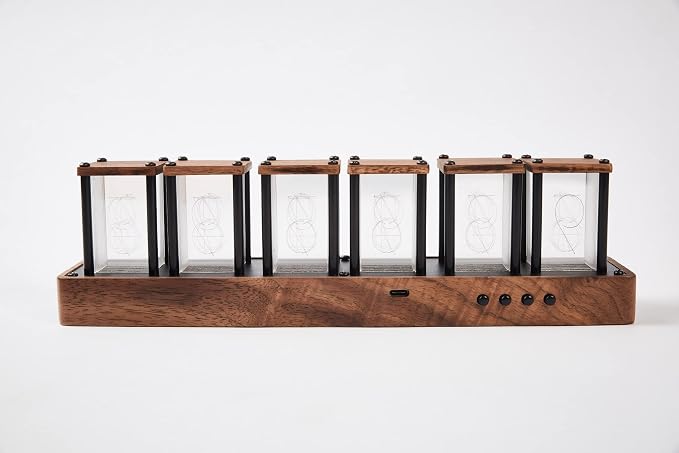 Nixie Tube Clock Walnut Digital Desk Clock, Support Wi-Fi Time Calibration - Image 4