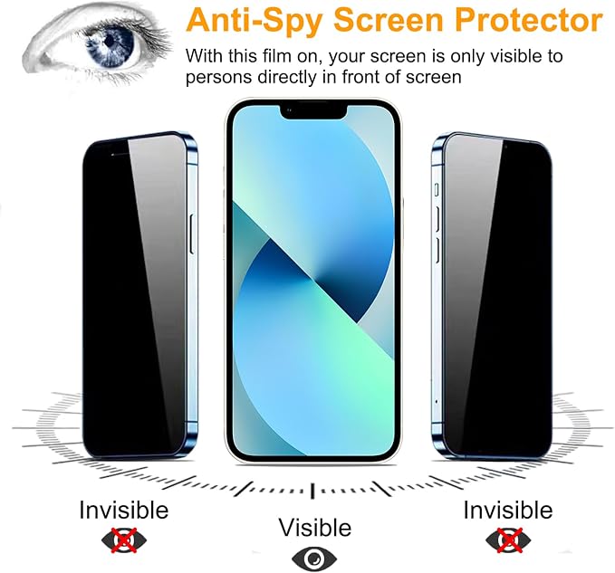 PEHAEL 3+3Pack for iPhone 13 Privacy Screen Protector - Image 4
