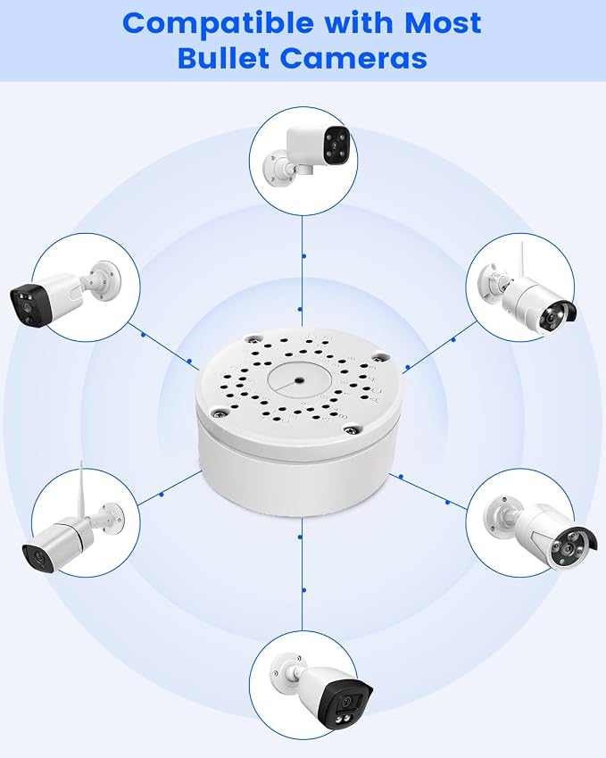 Metal Universal Bullet Security Camera Junction Box, Aluminum Mount Bracket Base - Image 3