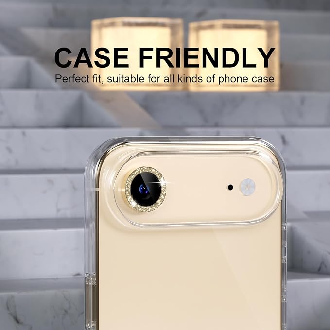 Choiche Compatible for iPhone 17 Air Camera Lens Protector Bling, 9H Tempered - Image 4