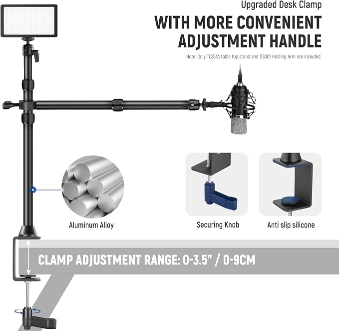 NEEWER Desk Stand with 2 Telescopic Boom Arms Phone Holder - Image 6