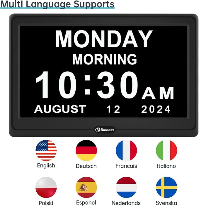 Soobest 12” Dementia Digital Clock - Image 7