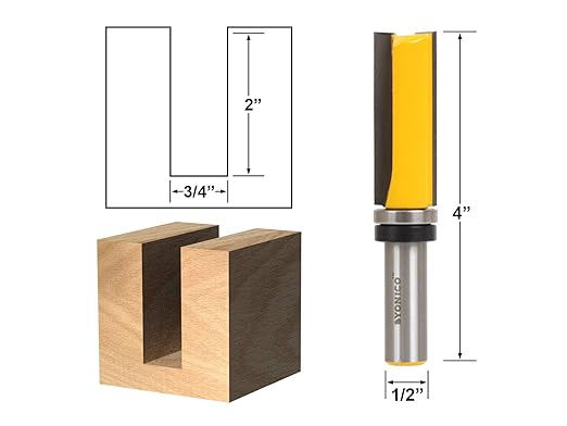 YONICO Flush Trim Router Bit 3/4-Inch Diameter 1/2-Inch Shank 14132 - Image 2