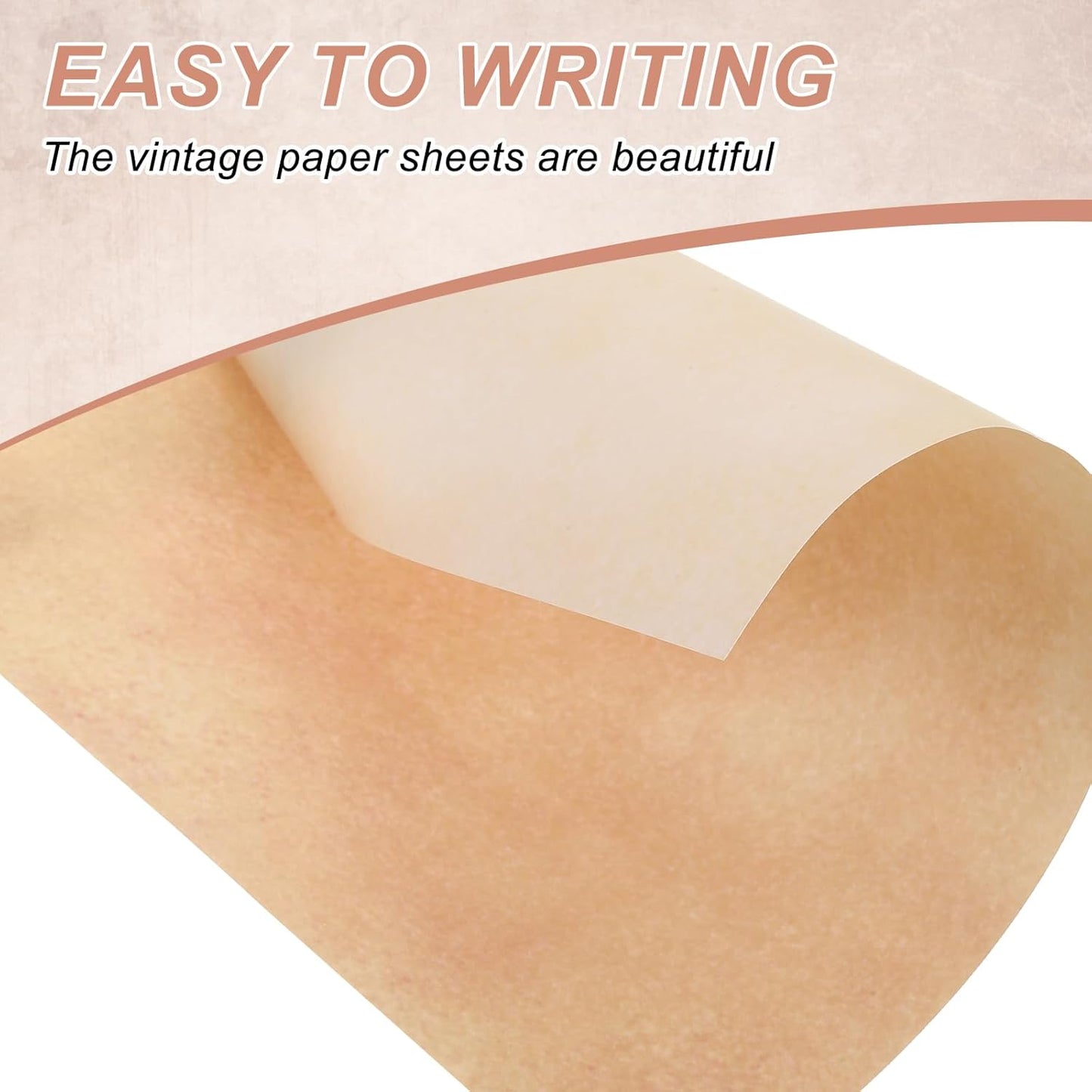 MECCANIXITY 24 Sheets Vintage Cotton Paper Printer Edge Paper Thick 120 GSM, Classic for Letter Writing, Invitations, Wedding-8 x 11 Inch,Warm Orange Yellow