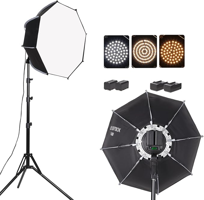 Octagonal Softbox LED Photography Light Kit by XPAISYQC