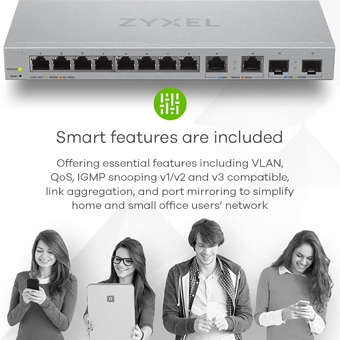 Zyxel 12 Port Network Switch | 2.5Gb Multi Gigabit Switch | Web Managed | 8x 1G - Image 7