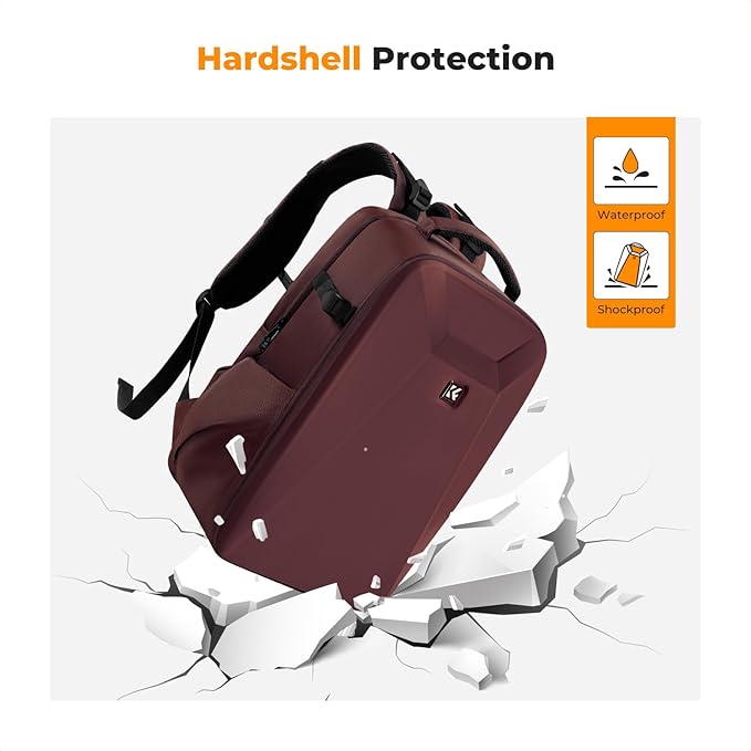 K&F CONCEPT Camera Backpack, Hardshell Photography DSLR Camera Bag - Image 5