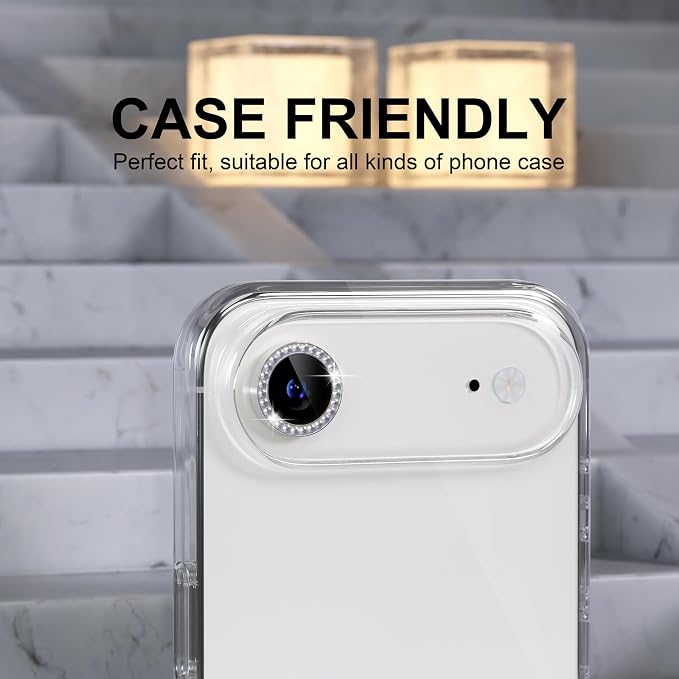 Choiche Compatible for iPhone 17 Air Camera Lens Protector Bling, 9H Tempered - Image 4