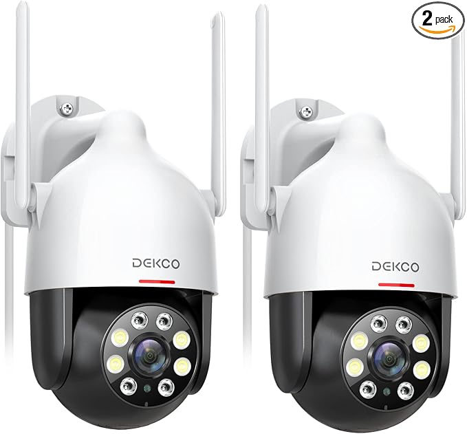 DEKCO 2K Security Camera Outdoor 2Packs, WiFi Outdoor Security Cameras Pan-Tilt by DEKCO_LIFE