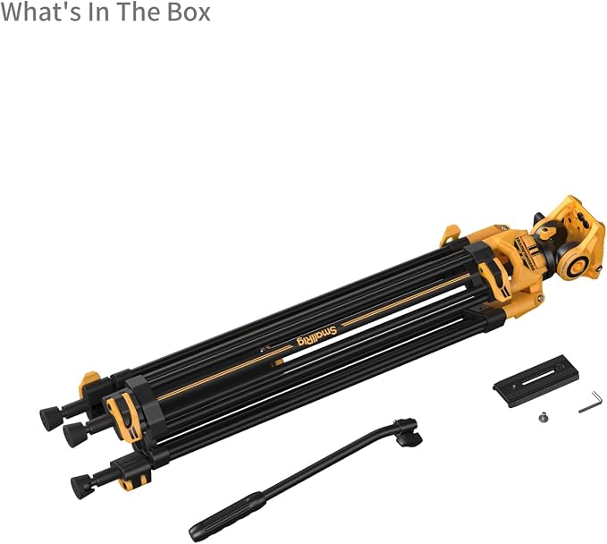 SmallRig AD-01 73''/186cm Heavy-Duty Fluid Head Tripod Bumblebee Edition - Image 5