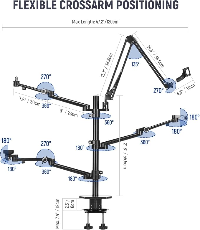 NEEWER Overhead Camera Stand Desk Mount Rig - Image 3