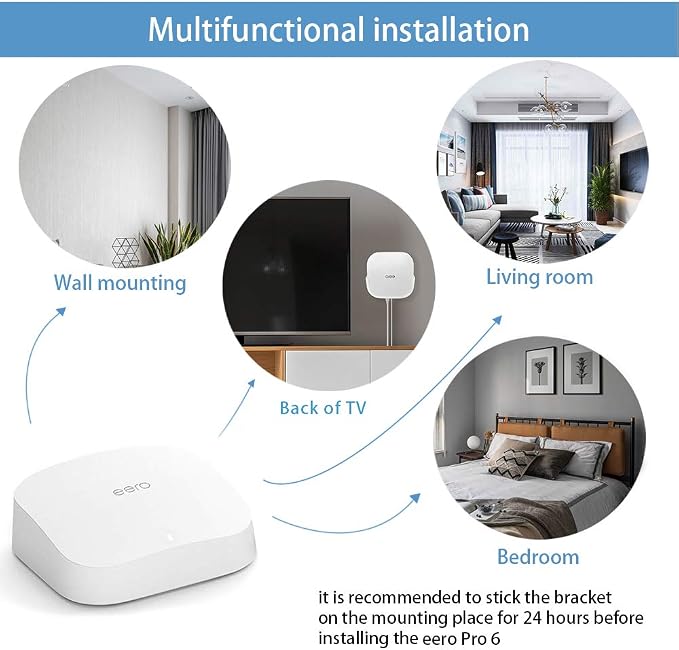 Screwless Wall Mount for eero Pro 6 tri-Band mesh Wi-Fi 6 Holder, No Tools - Image 4