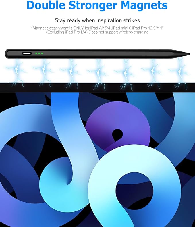 Black Stylus Pen for Apple iPad 2018-2025, Pixel Precision, Active Pencil - Image 6