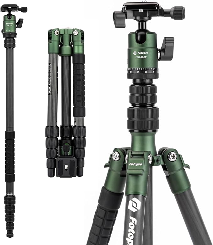 Fotopro 60inch Carbon Fiber Tripod Compact Camera Tripod by Fotopro