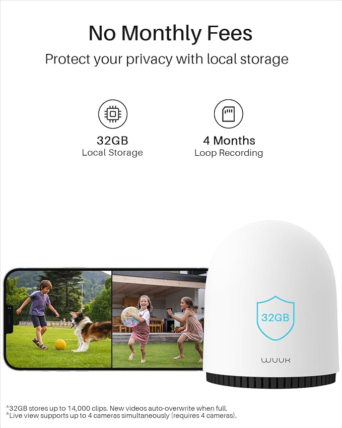 WUUK Security Cameras Wireless Outdoor, Indoor Home Surveillance System - Image 2