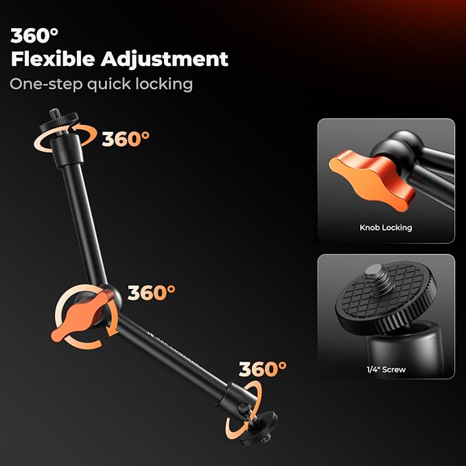 K&F CONCEPT 9.8" Magic Arm Clamp - Image 3