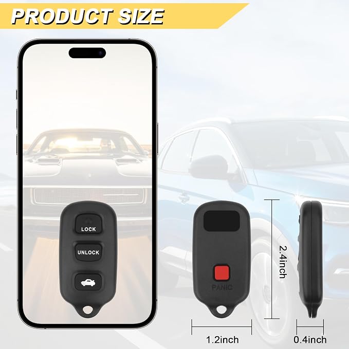 Vurkcy Key Fob Replacement for 2002-2006 Toyota Camry/ 03-08 Matrix/ 99-03 - Image 4