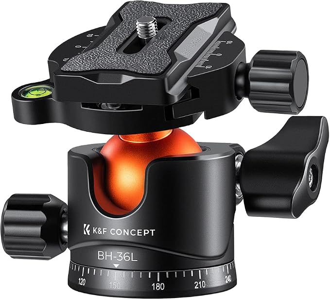 K&F CONCEPT 36mm Metal Tripod Ball Head 360 Degree Rotating Panoramic by KFCONCEPT