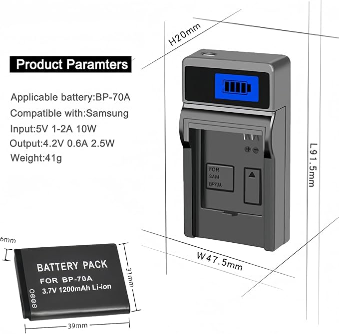 CITYORK 2 Pack BP 70A Replacent Battery - Image 2