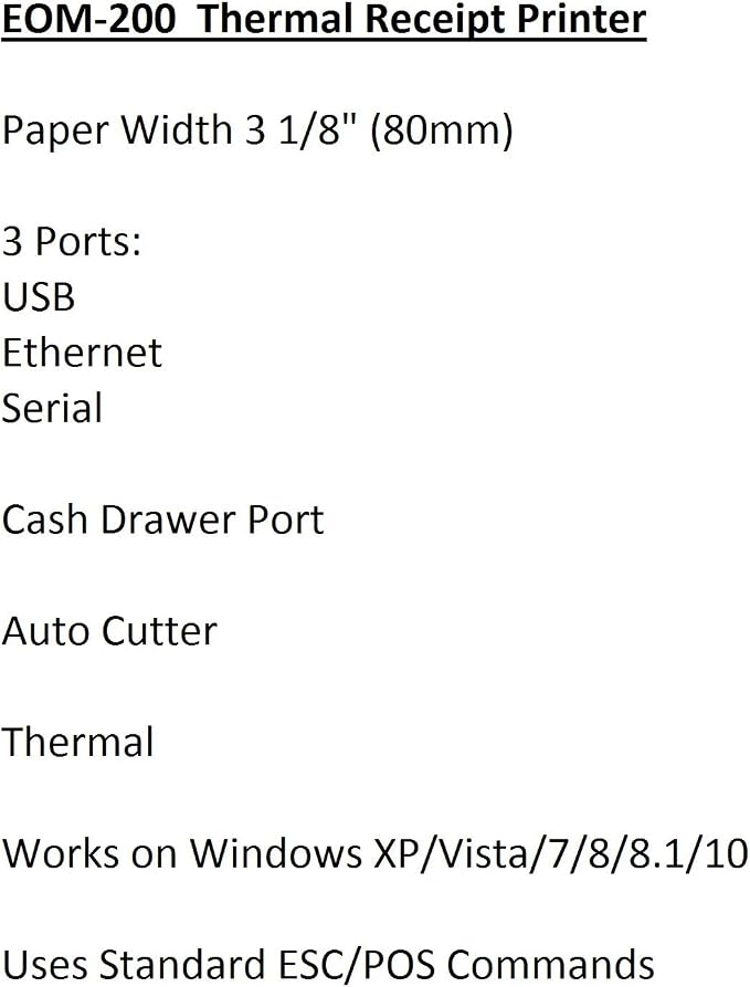 Heavy Duty Cash Register Drawer + Thermal Receipt Printer -for Windows Systems - Image 3
