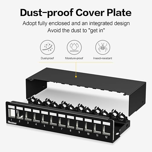 Patch Panel 12 Port 1U UTP/STP Blank Keystone Patch Panel Compatible - Image 3