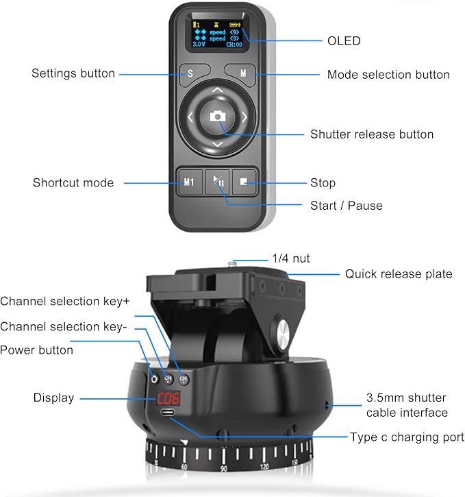 Motorized Pan Tilt Head, 100m Control, 360 Degree Rotation, Tilt ±35 Degree - Image 6