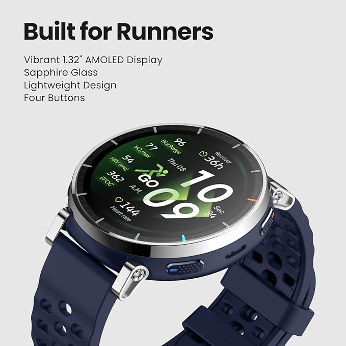 Amazfit Active 3 Premium GPS Running Smart Watch, 1.32" AMOLED Sapphire Display - Image 2