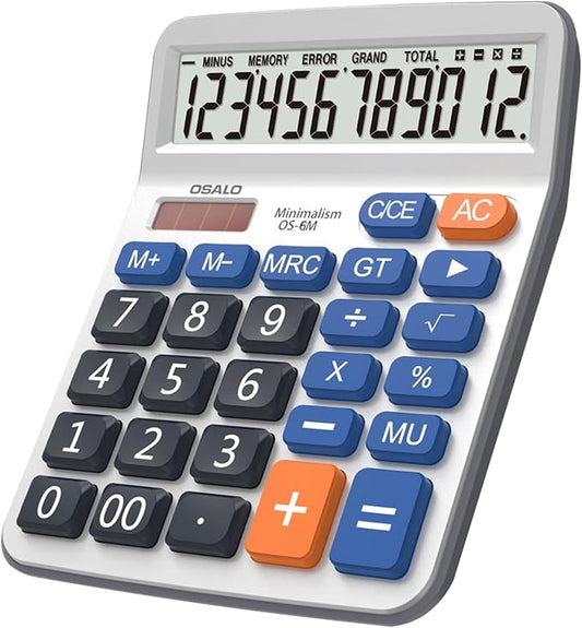 Desktop Calculator Large LCD Display 12 Digit Number Handheld Portable Pocket by Pendancy