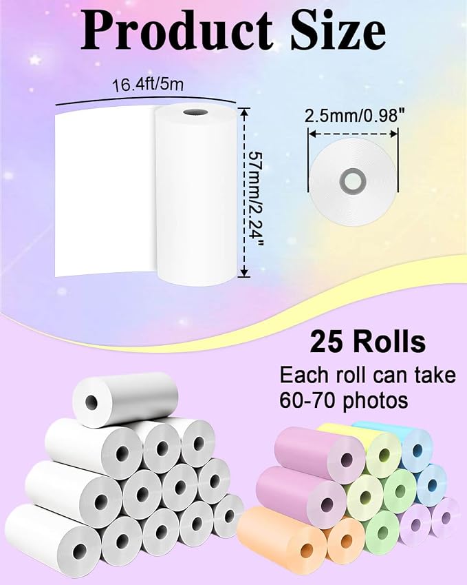 25 Rolls Instant Camera Refill Print Paper, HD Kidizoom Print Camera Paper - Image 4