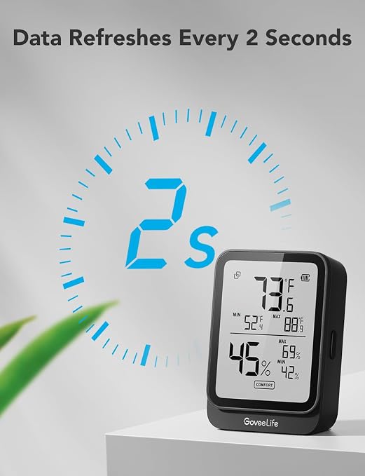 GoveeLife Hygrometer Thermometer H5104 3Pack, Remote LCD Digital Hygrometer - Image 4