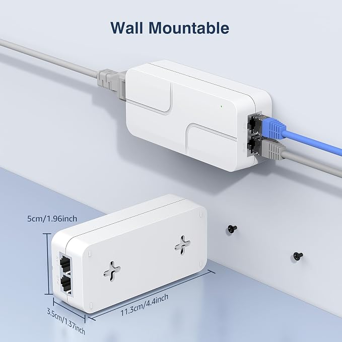 2.5Gb PoE+ Injector 30W, VunLink Single Port Power Over Ethernet Adapter - Image 6