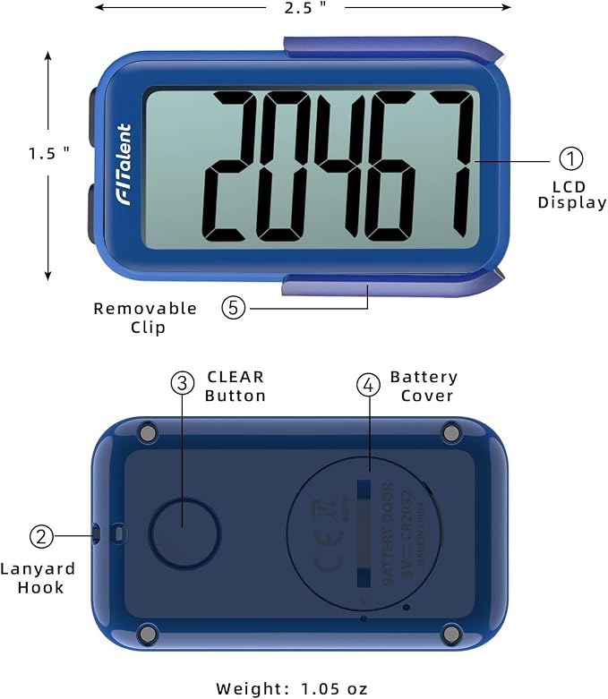 Pedometer for Walking Steps, 3D Accurate Simple Pedometer, Step Counter for Men - Image 3