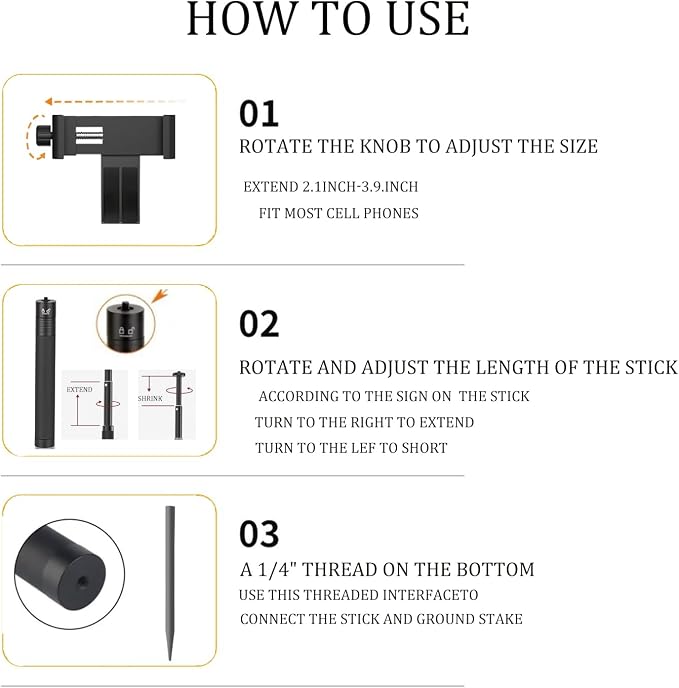 WIGERLON Golf Recording Stick, Irangesports Stick Golf Tripod Golf Phone Camera - Image 5