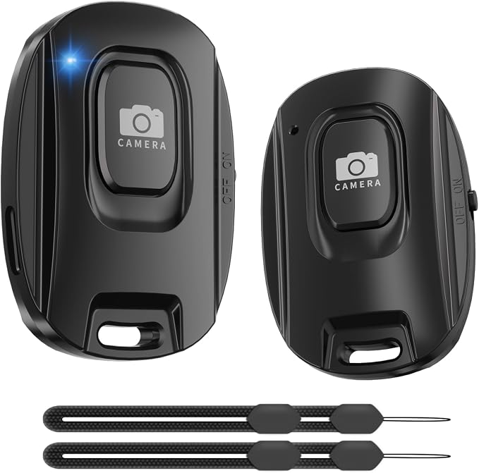 Wireless Camera Remote Shutter for iPhone and Android Smartphones 2 Pack by VYVIYON