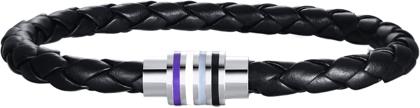 Nanafast Titanium Stainless Steel Rainbow LGBT Pride Bracelet Handmade Braided - Image 2
