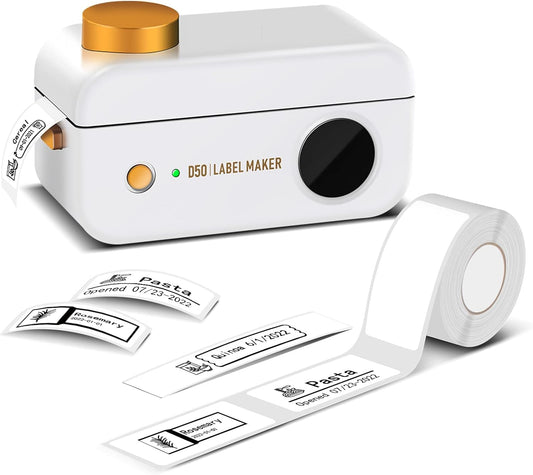 Phomemo Large Label Maker D50 for 3/5" to 9/10" Tape Portable Bluetooth Label Maker Machine, for Address,Organization,Office,Home, USB Rechargeable,Support iOS & Android