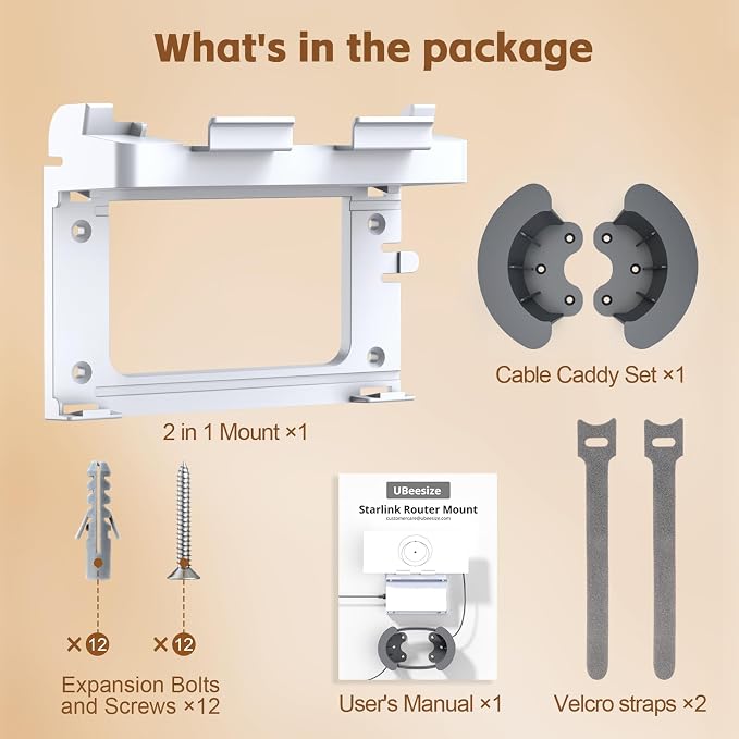 UBeesize Starlink Mount, Standard Router 3 Wall Mount - Image 7