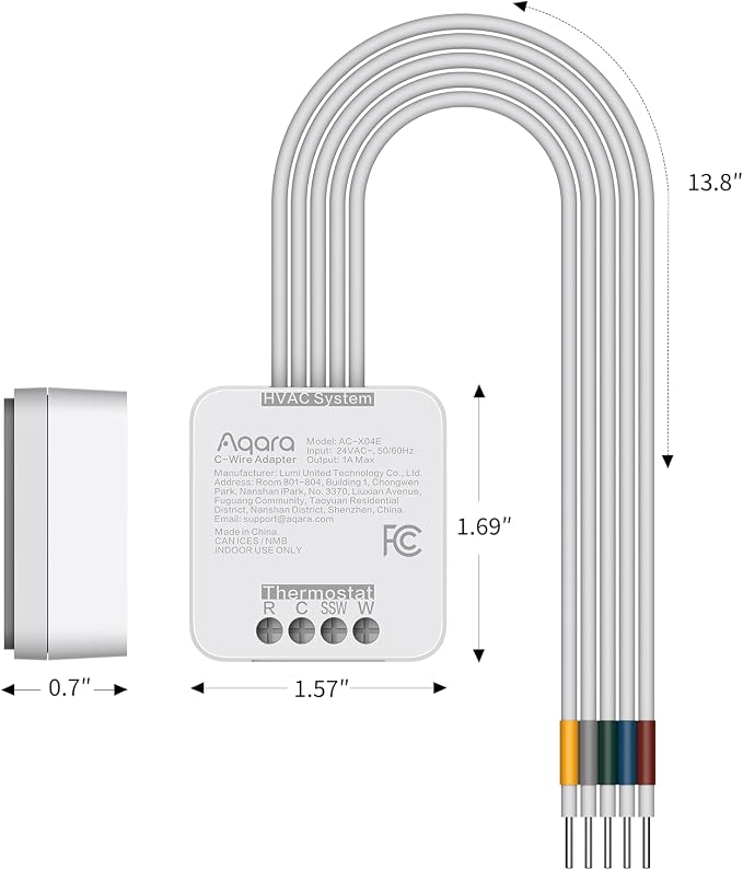 Aqara C-Wire Adapter for W200 Smart Thermostat, Add a Common Wire for - Image 2