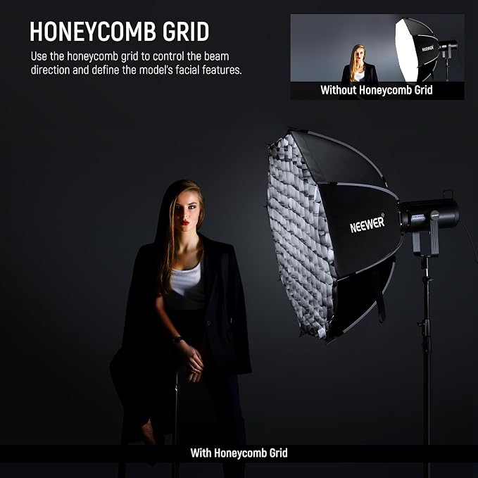 NEEWER 35.4'' Octagonal Softbox, Quick Release Parabolic Soft Box - Image 5