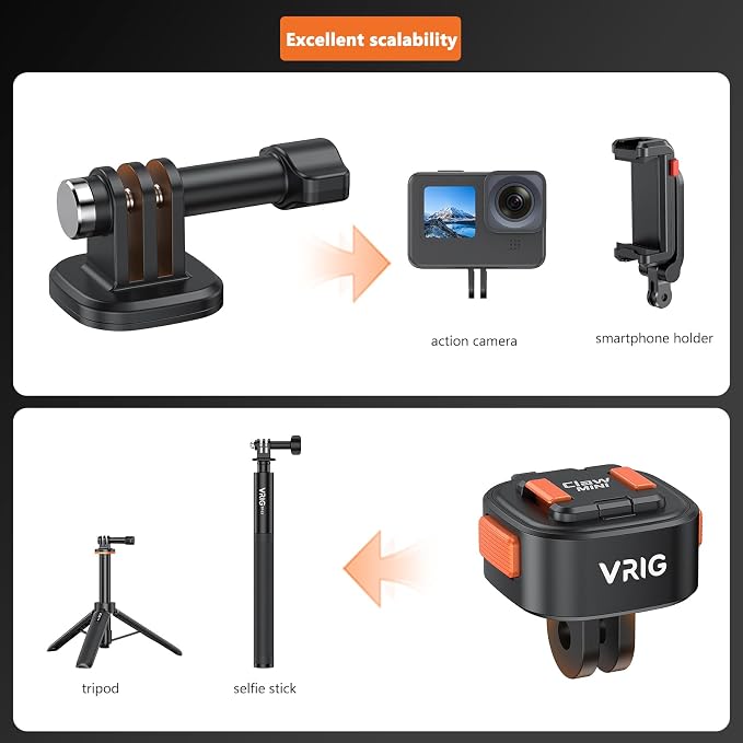 VRIG Claw Mini Magnetic Tripod Mount Adapter, Quick-Release Action Camera - Image 3