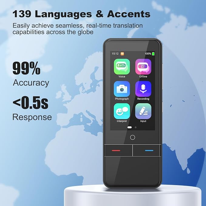 Language Translator Device No WiFi Needed, Instant Two-Way Voice Translator - Image 4