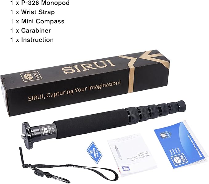 SIRUI Camera Monopod P-326 6 Section Carbon Fiber Compact Lightweight Travel - Image 8