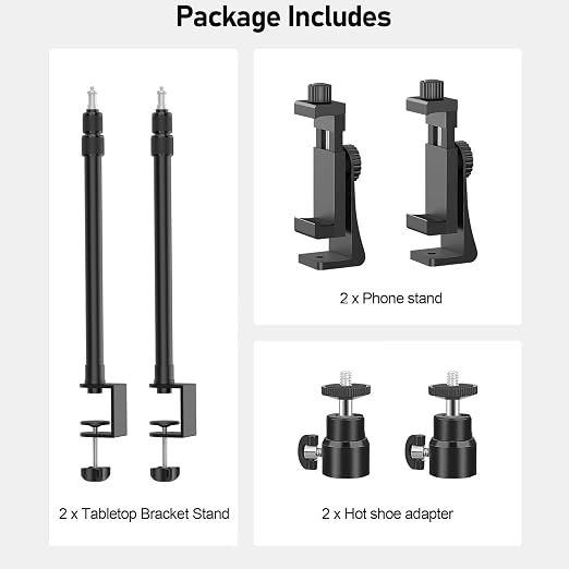 2 Pack Desk Mount with 1/4" & 3/8" Screws, Ball Head, 17-41" Adjustable - Image 5