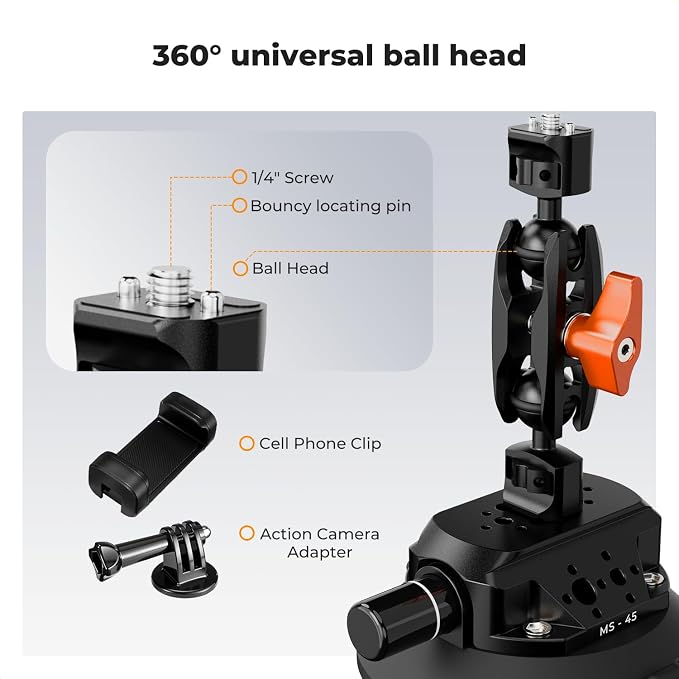 K&F CONCEPT 4.5" Suction Cup Camera Mount - Image 6