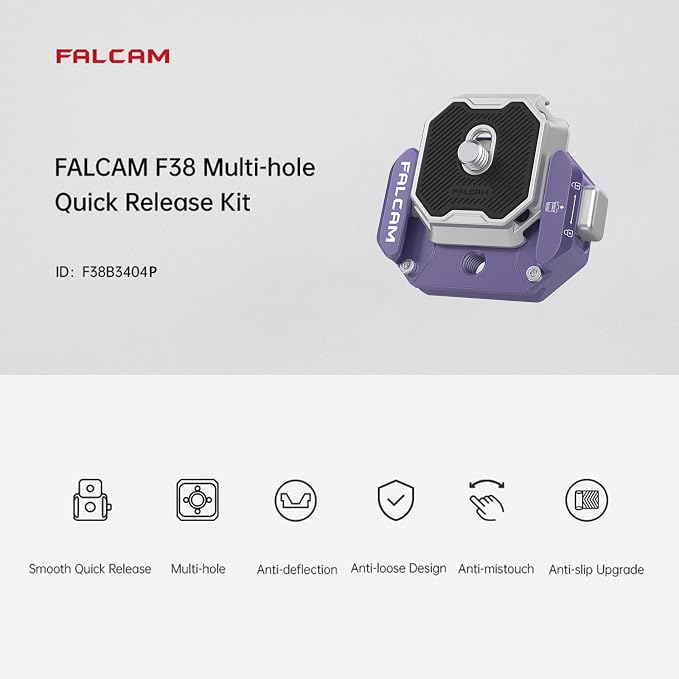 Falcam F38 Multi-Hole Quick Release Plate Kit, 38mm Aluminum QR System - Image 2