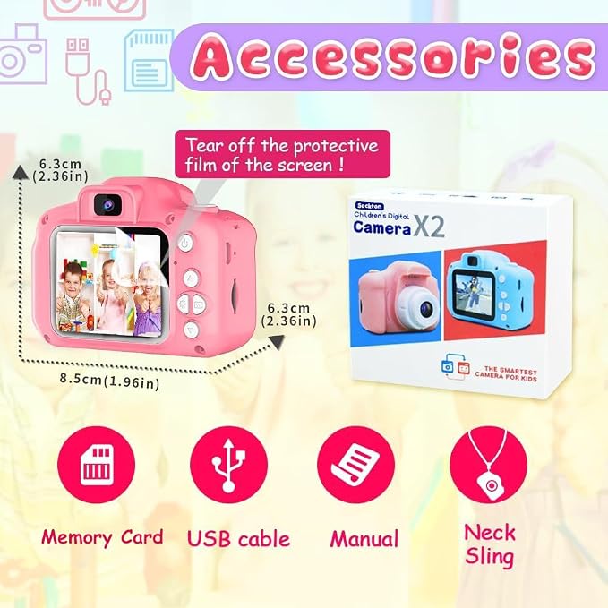 Seckton Upgrade Kids Selfie Camera, Christmas Birthday Gifts - Image 7