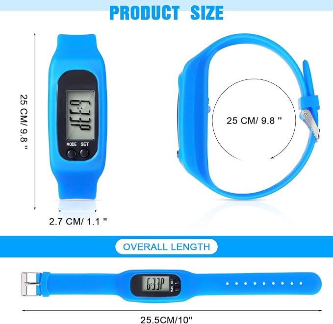 Silicone Fitness Tracker Watch 3 Pcs Walking Running Pedometer Calorie Burning - Image 2