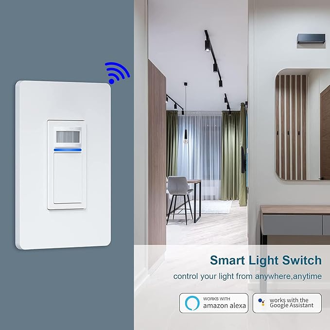 Nexete Smart Wi-Fi Motion Sensor Light Switch, Motion Detector PIR Infrared - Image 2