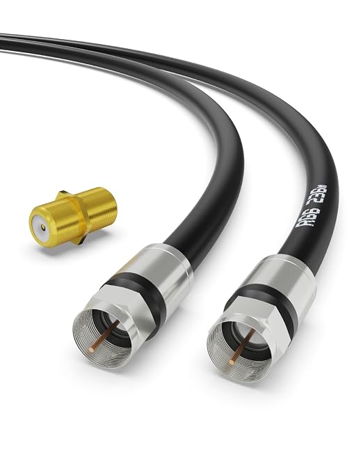 RG6 Coaxial Cable for TV, Satellite Receiver, Digital Router, Cable Modem/Box by BICMICE