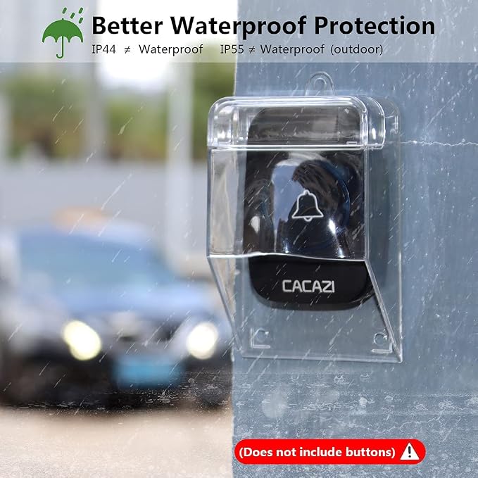 PC Waterproof Doorbell Cover, Transparent Rainproof Wireless Doorbell - Image 3
